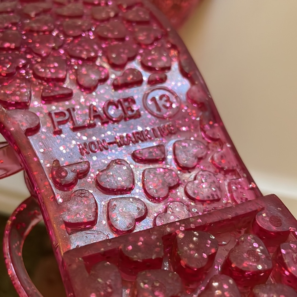 Children’s Place Pink Sparkle Jellies Sz 13 - Picture 4 of 4